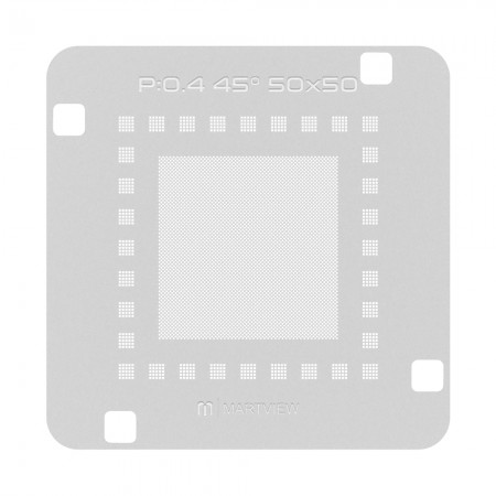 Martview RB-03 P:0.4 45-degrees 50x50 Universal BGA ICs Reballing Stencil Net