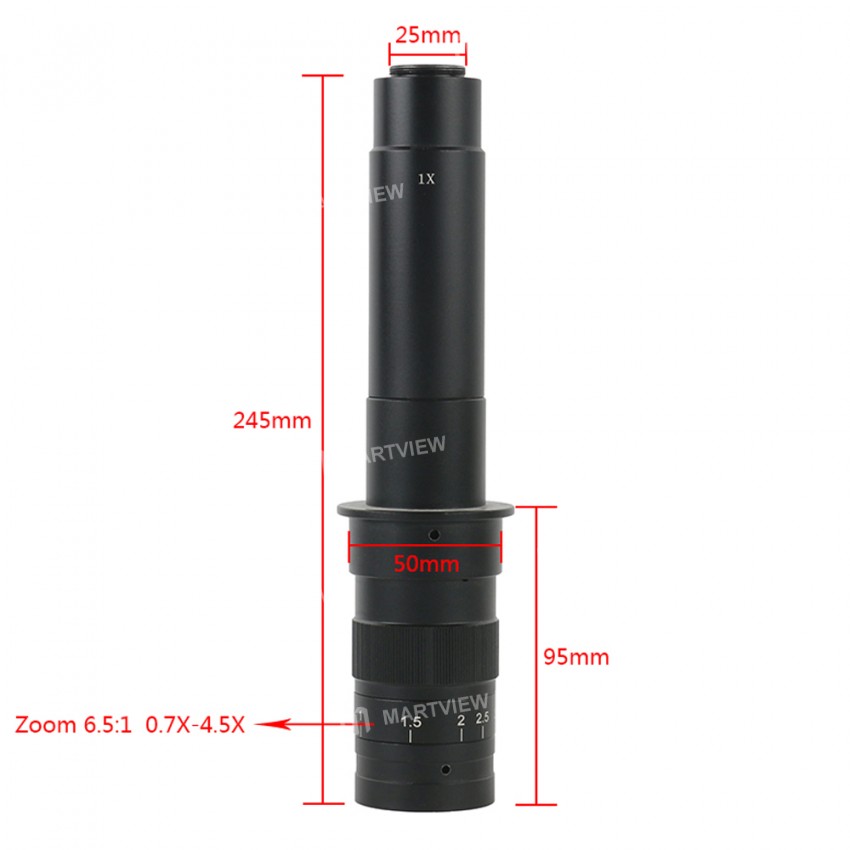 Ultra-clear 0.7-4.5X Max 300 Times C-mount Industrial Microscope Monocular Optical Lens