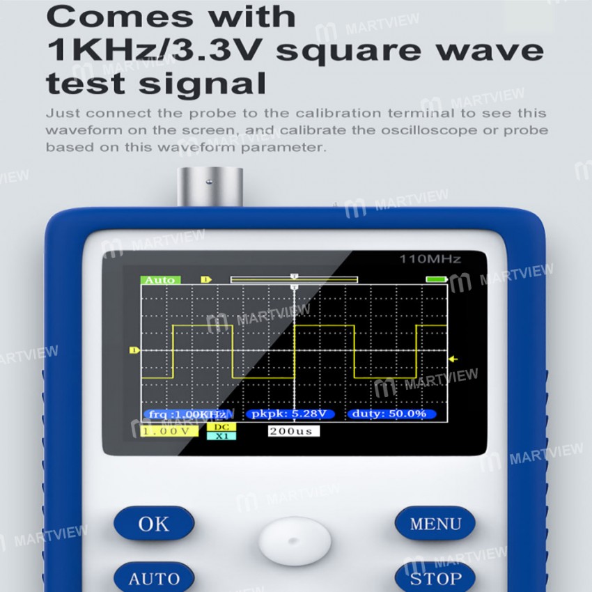 Fnirsi-1C15 Handheld Digital Oscilloscope 500MS / S Sampling Rate with 110MHz Bandwidth 1KHz / 3.3V