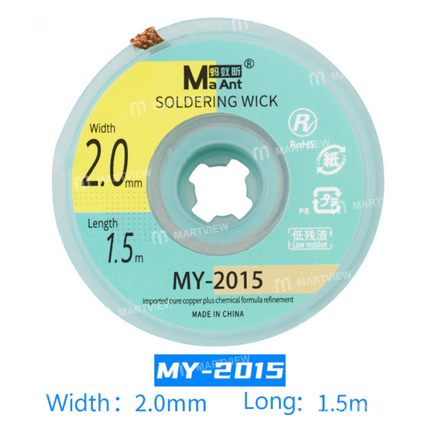 MaAnt 1.5M Low Residue No-clean Solder Wick for Phone PCB BGA Desoldering