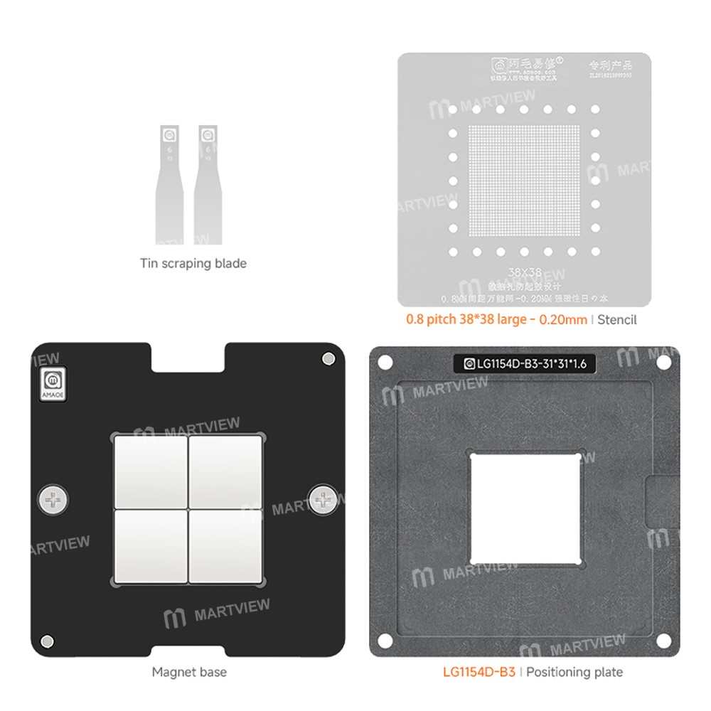 amaoe lg1154d-b3-lcd-tv-master-controller-chip-bga-reballing-stencil-platform-set-2