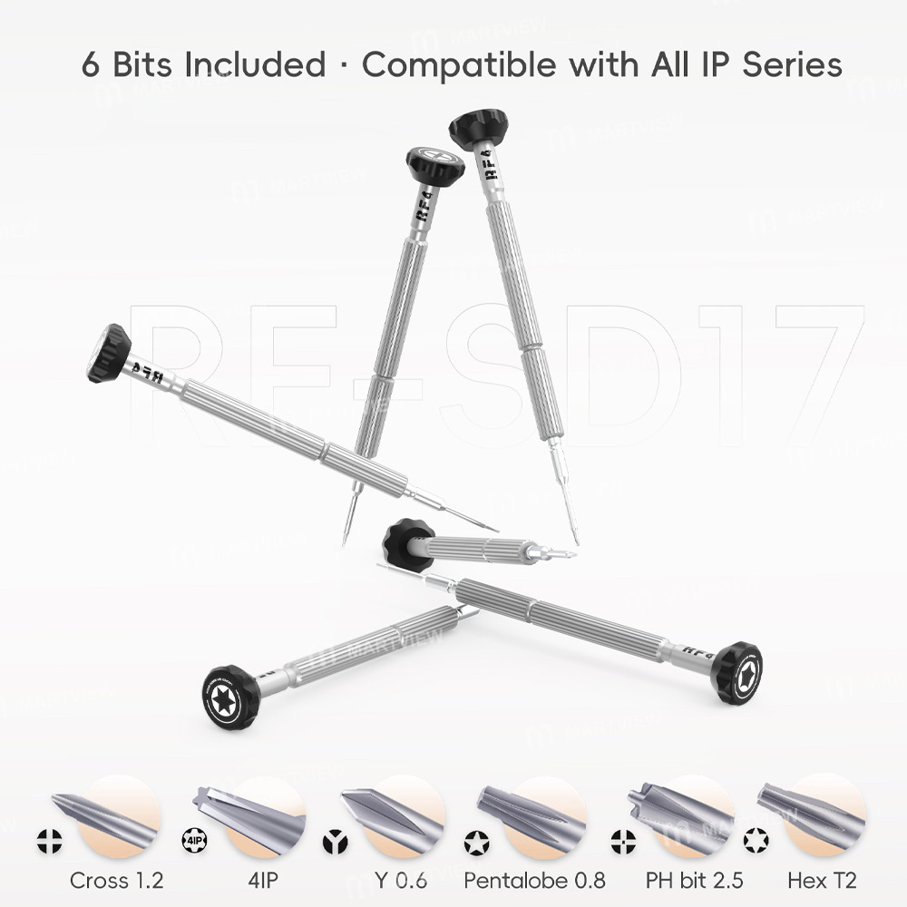 rf4 rf-sd17-6-in-1-strong-magnetic-s2-alloy-steel-2d-screwdriver-set-for-iphone-repair-4