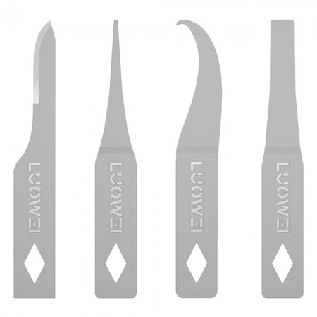 Luowei LW-K1S 4-in-1 High-Toughness High-Carbon Pry Blade Set for Motherboard IC CPU Glue Removal
