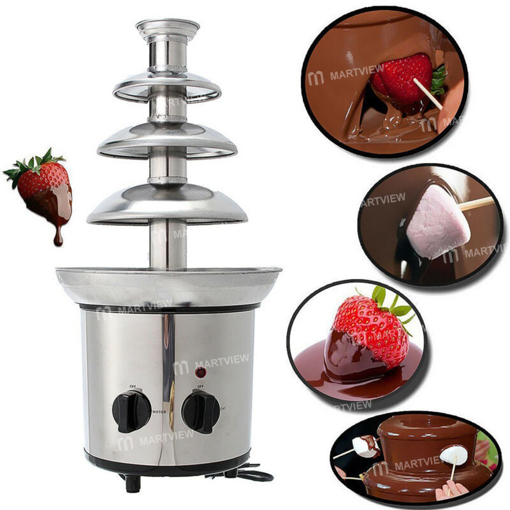 chocolate fountain-4-tier-electric-melting-machine-fondue-pot-set-06