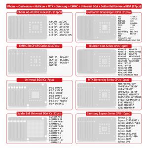 Full Set 97pcs Stencil