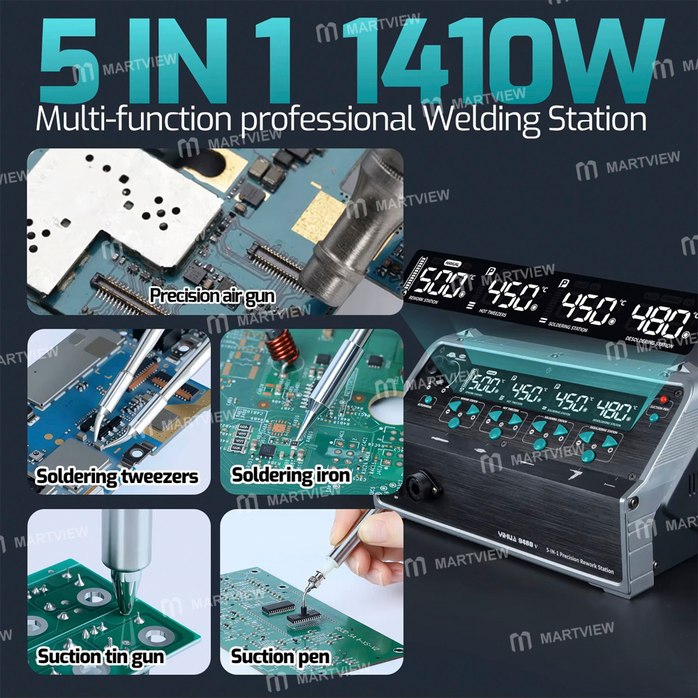 yihua 948d-v-5-in-1-micro-hot-air-gun-soldering-tweezers--soldering-iron--suction-tin-gun--suction-p