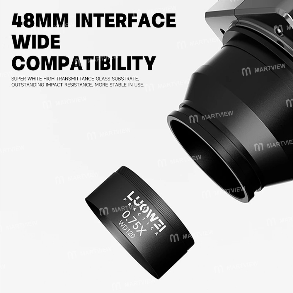 luowei wd120-055x-075x-high-refractive-index-hd-microscope-auxiliary-objective-3