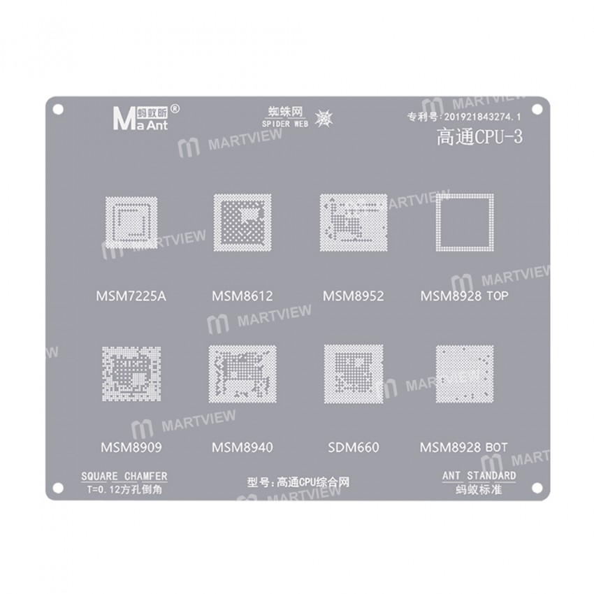 MaAnt 0.12mm High-quality Chip Qualcomm CPU Full-chip Series BGA Reballing Stencil