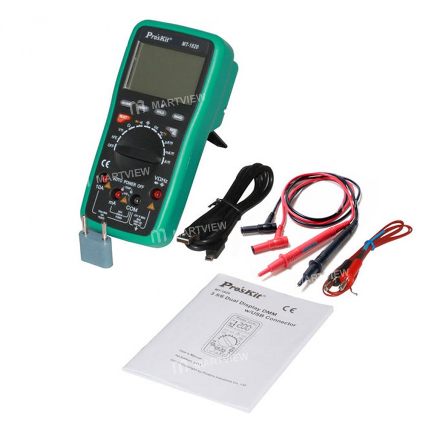 Pro'skit MT-1820 3 5 / 6 Dual Display Multi-function Anti-Burning Digital Multimeter with USB Connec