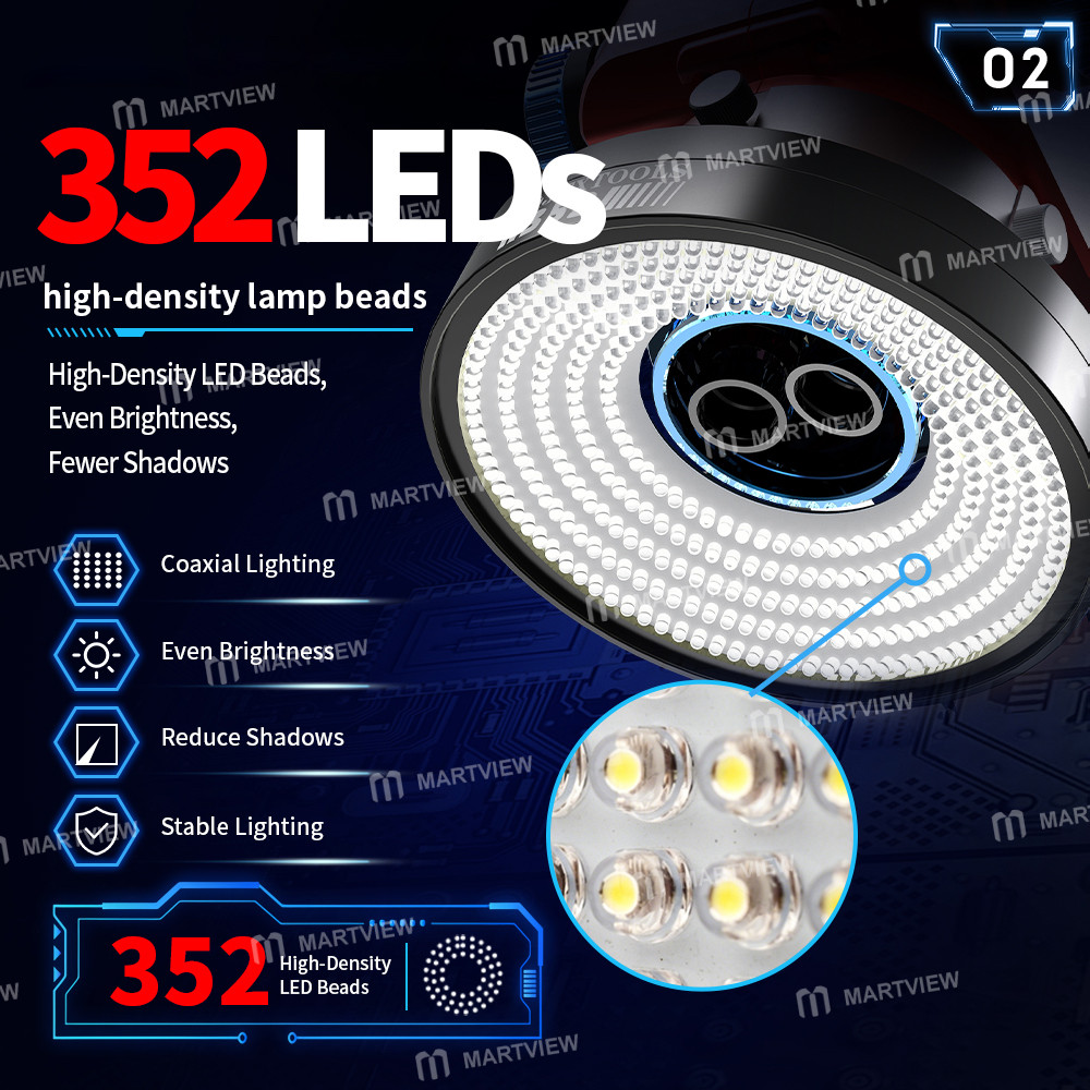 jtx k532-chipvision-352-led-beads-coaxial-shadowless-microscope-light-for-microscope-soldering-repai