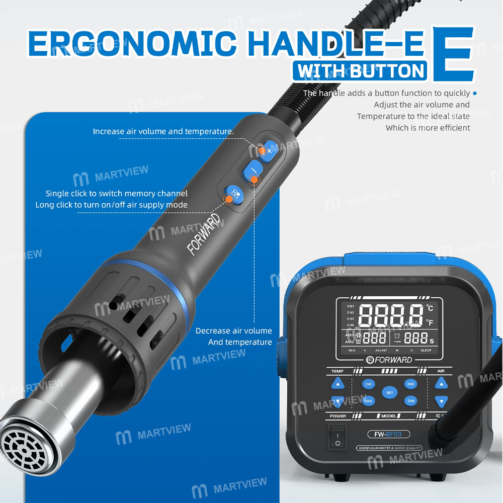 forward fw-bf03-tpu-1300w-high-precision-temperature-control-hot-air-gun-desoldering-rework-station-
