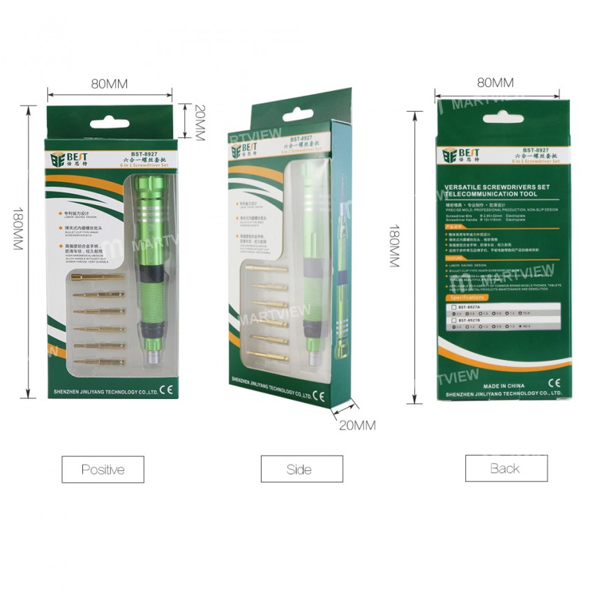 BST-8927B 6-in-1 Precision Magnetic Screwdriver Set