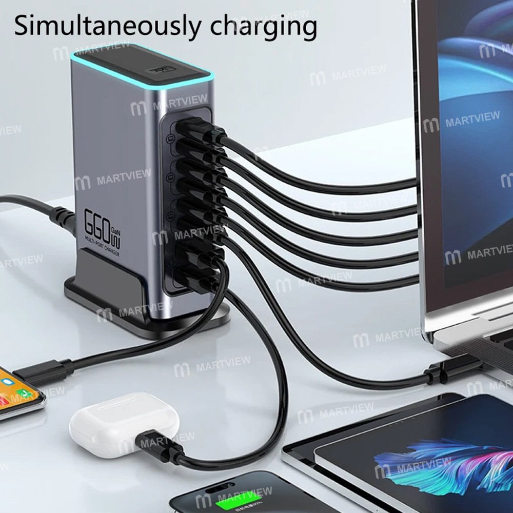 wlx f8l-8-port-660w-high-power-pdqc30-gan-desktop-charging-station-3