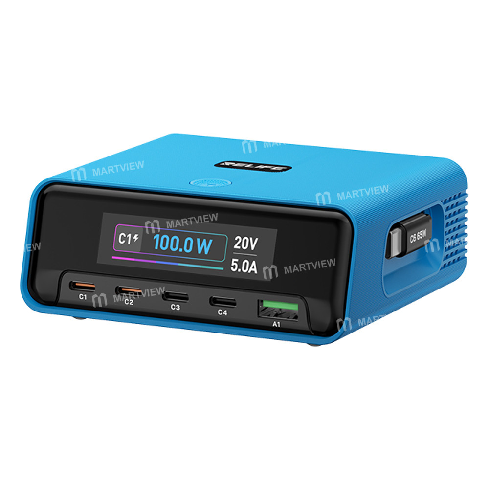 relife q8-pro-120w-gan-multi-port-charger-with-retractable-type-c-cable-compatible-with-avs-dynamic-