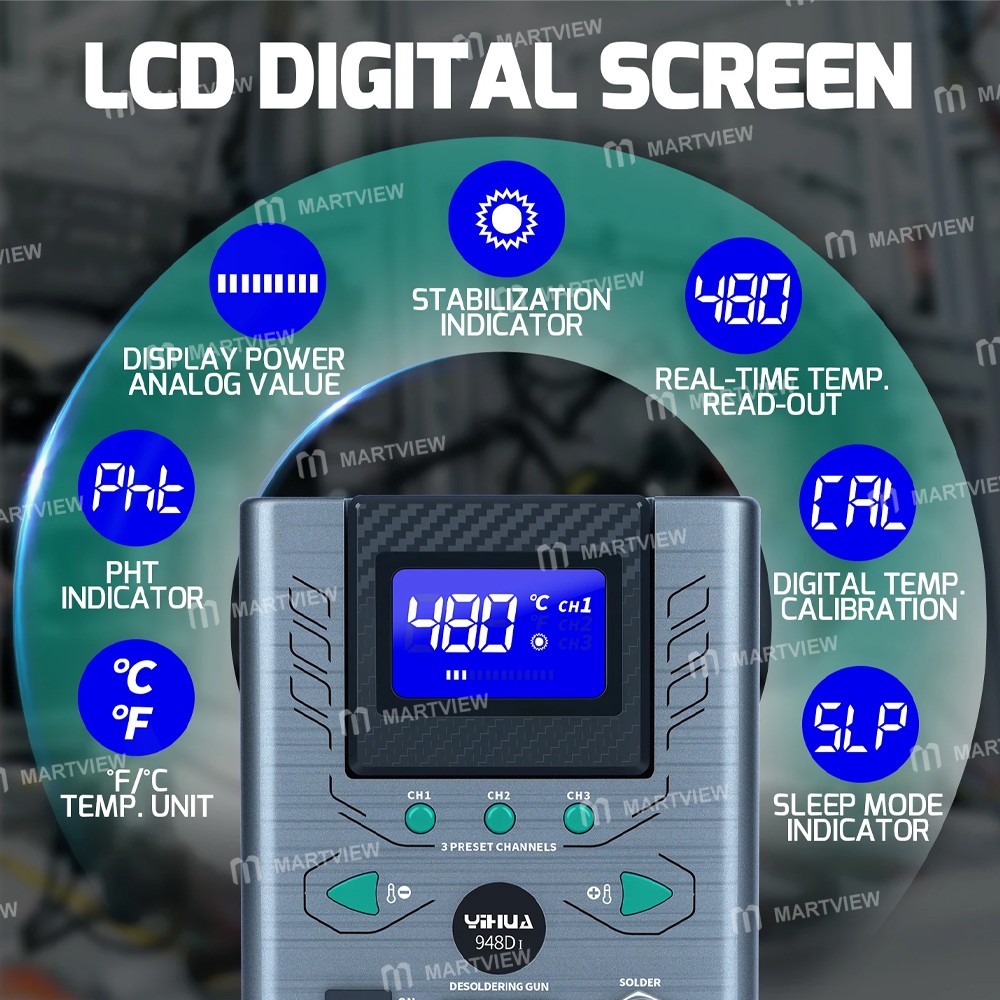 yihua 948d-i-110w-high-power-digital-display-vacuum-suction-tin-gun-desoldering-rework-station-3