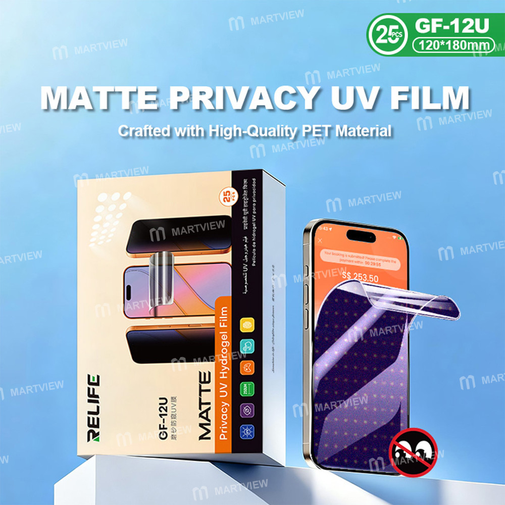 relife gf-12u-tempered-privacy-matte-uv-film-with-uv-curing-led-lamp-3