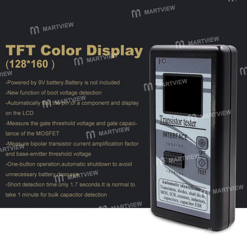 M328 Portable Multi-Purpose Transistor Tester with Color Display
