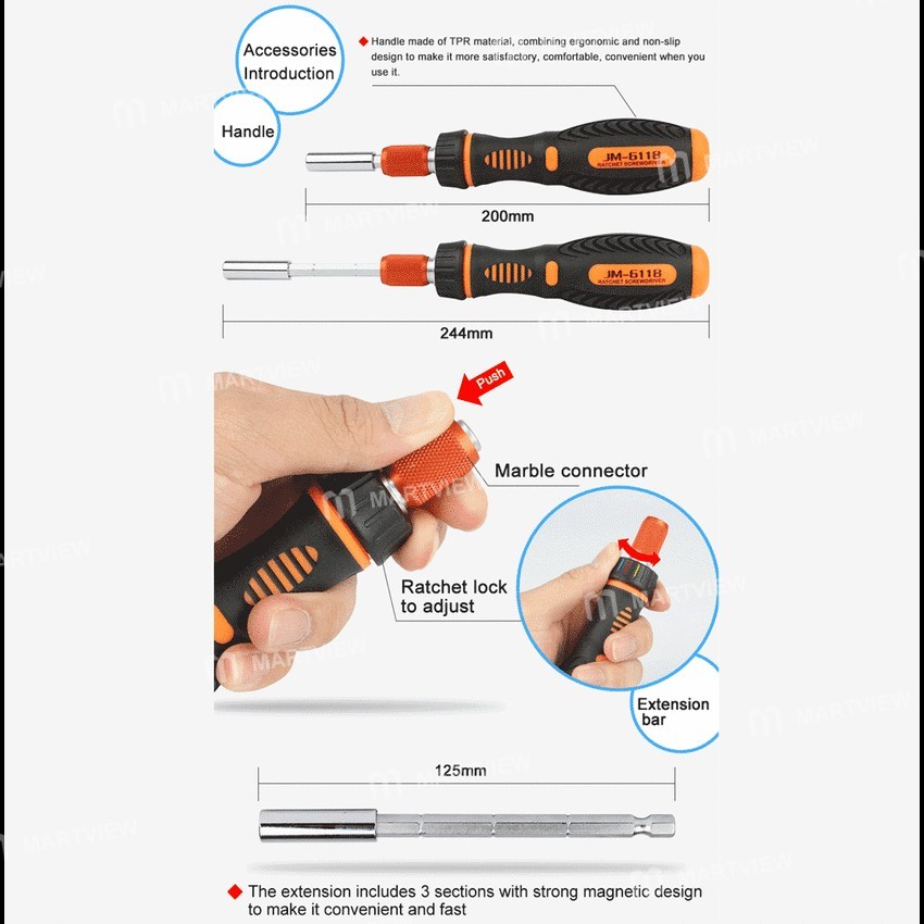 JAKEMY JM-6118 (33 in 1) Precision With Screwdriver Tweezer Sockets Bits Tools Kit Screw driver