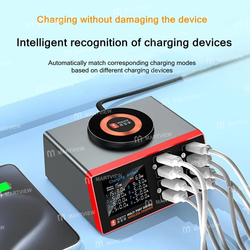 ycs s600-155w-8-port-qc30pd-digital-display-fast-desktop-charging-station-with-wireless-charging-3