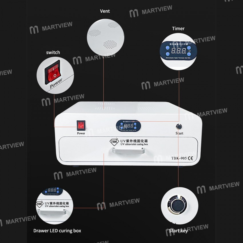 TBK-905 UV Ultraviolet Curing Box for LCD Screen Glass Laminating OCA Curing