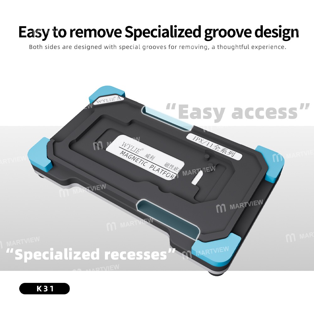 wylie k31-012mm-motherboard-middle-layer-planting-tin-platform-set-for-iphone-x-to-16pro-max-4