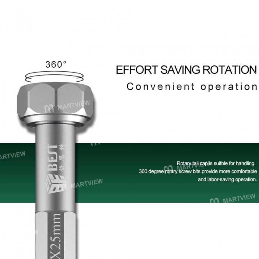 BST-9903 360 Rotation Aluminum Alloy Precision Magnetic Screwdrivers with S2 Steel Bits