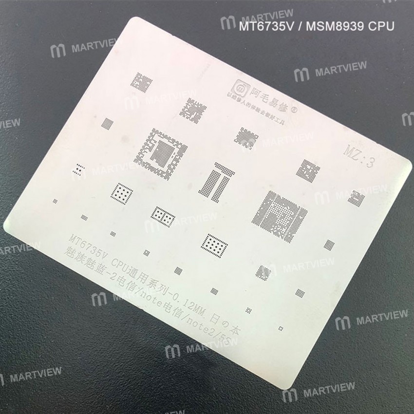 0.12MM Multi-Function MT6735V / MSM8939 CPU BGA Reballing Stencil Plant Tin Steel Net for Meizu 2 /