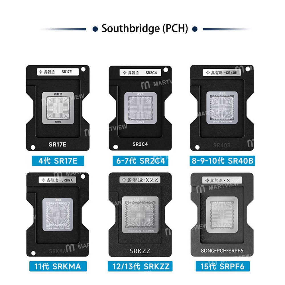xzz 45-in-1-intel-low-voltage-intel-standard-voltage-southbridge-pch-amd-cpu-bga-reballing-stencil-p