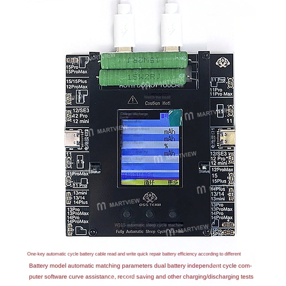 oss team-w11s-dual-channel-automatic-battery-cycle-tester-for-iphone-8-to-15pro-max-3