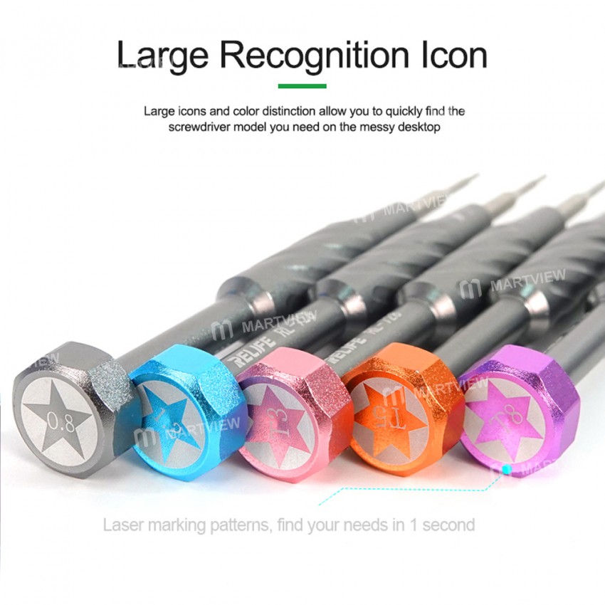 Relife RL-728B Strong Magnetic Adsorption S2 Bits Screwdriver Set for Laptop Motherboard Repair