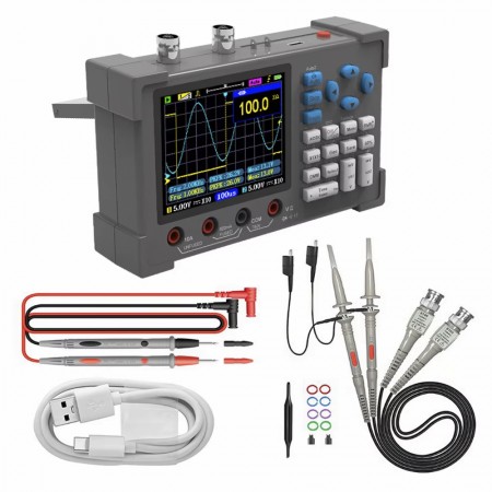 DSO3D12 Handheld Dual Channel 120Mhz Digital Oscilloscope + Multimeter + Signal Generator