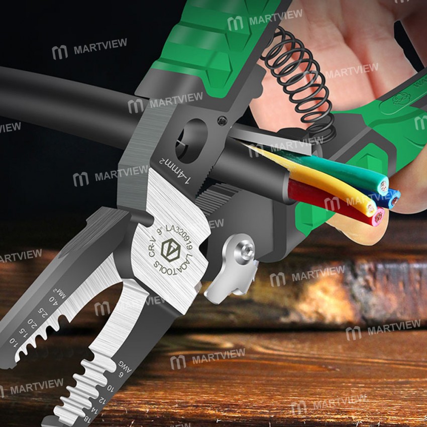 LAOA 9-in-1 Multifunctional Electrician Needle Nose Wire Stripper Pliers