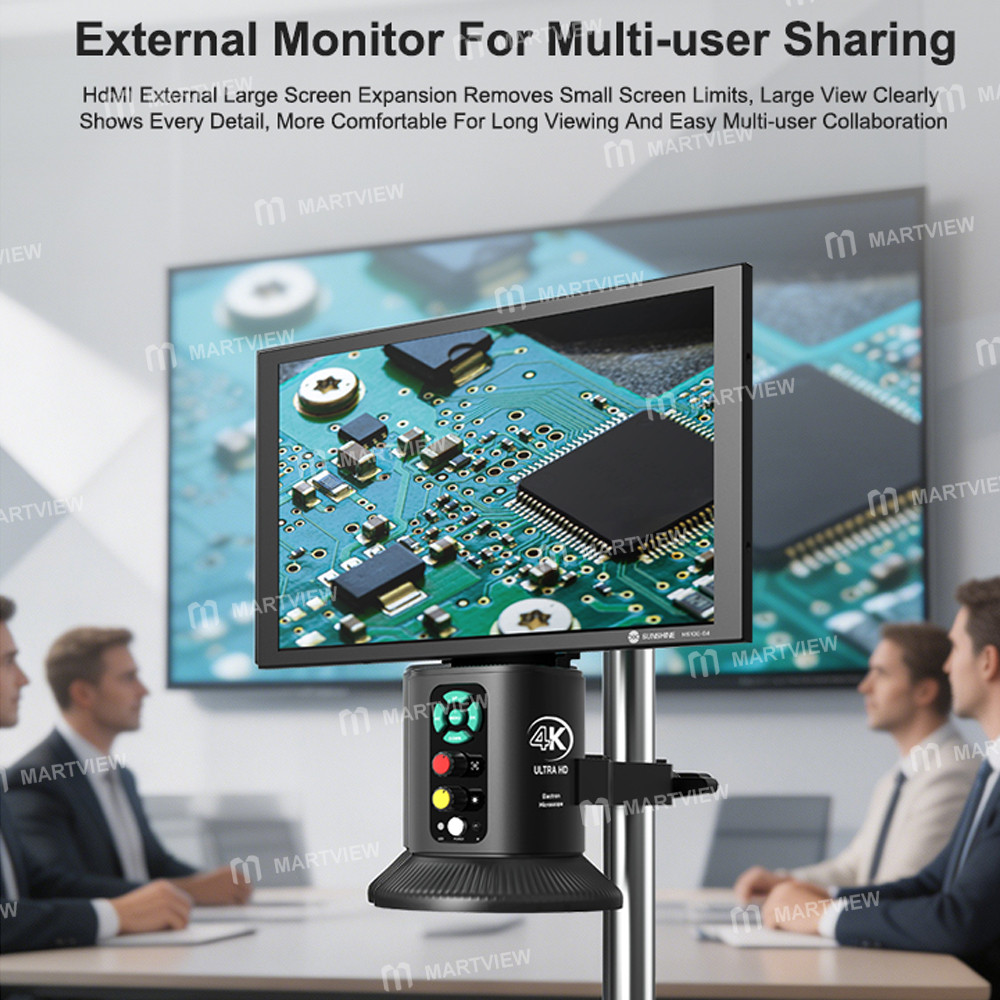 sunshine ms10e-04-4k-hd-digital-microscope-with-universal-stand-10-inch-large-display-for-motherboar