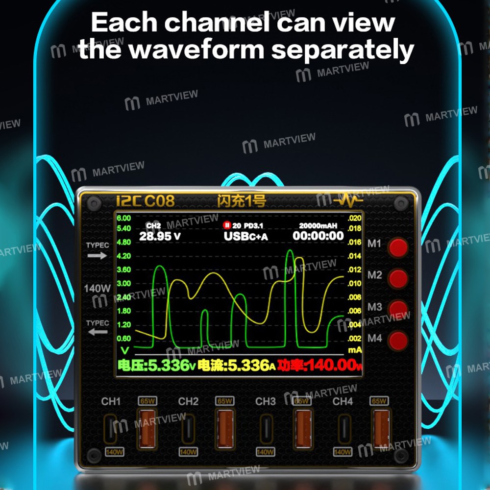 i2c c08-flash-charger-no1-digital-waveform-ammeter-with-charge-detection-voltage-measurement-10