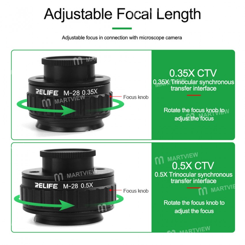 relife m-28-035x-05x-ctv-lens-connector-adapter-for-trinocular-stereo-microscope-4