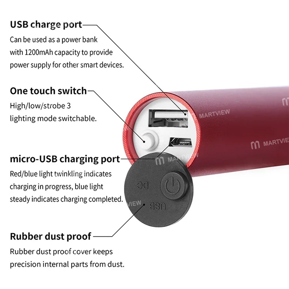 dspiae uv-t-365nm-uv-high-low-strobe-lights-mode-ultraviolet-flashlight-7