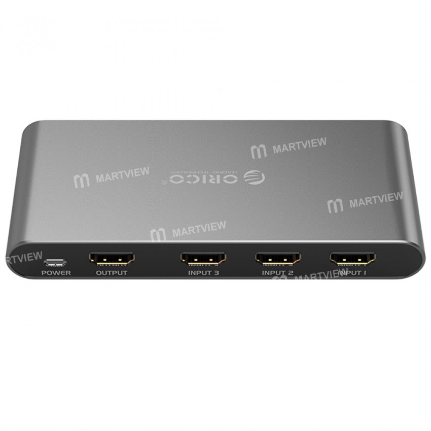 Orico HS3-A1 Aluminum Alloy Infrared Remote Control HDMI Switcher DP(M) to DVI (F) HD Video Adapter