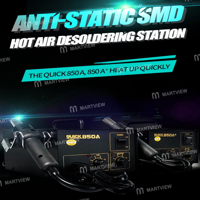 Quick 850A 850A+ 220V SMD Rework Station Hot Air Gun Desoldering Tool Repair Station