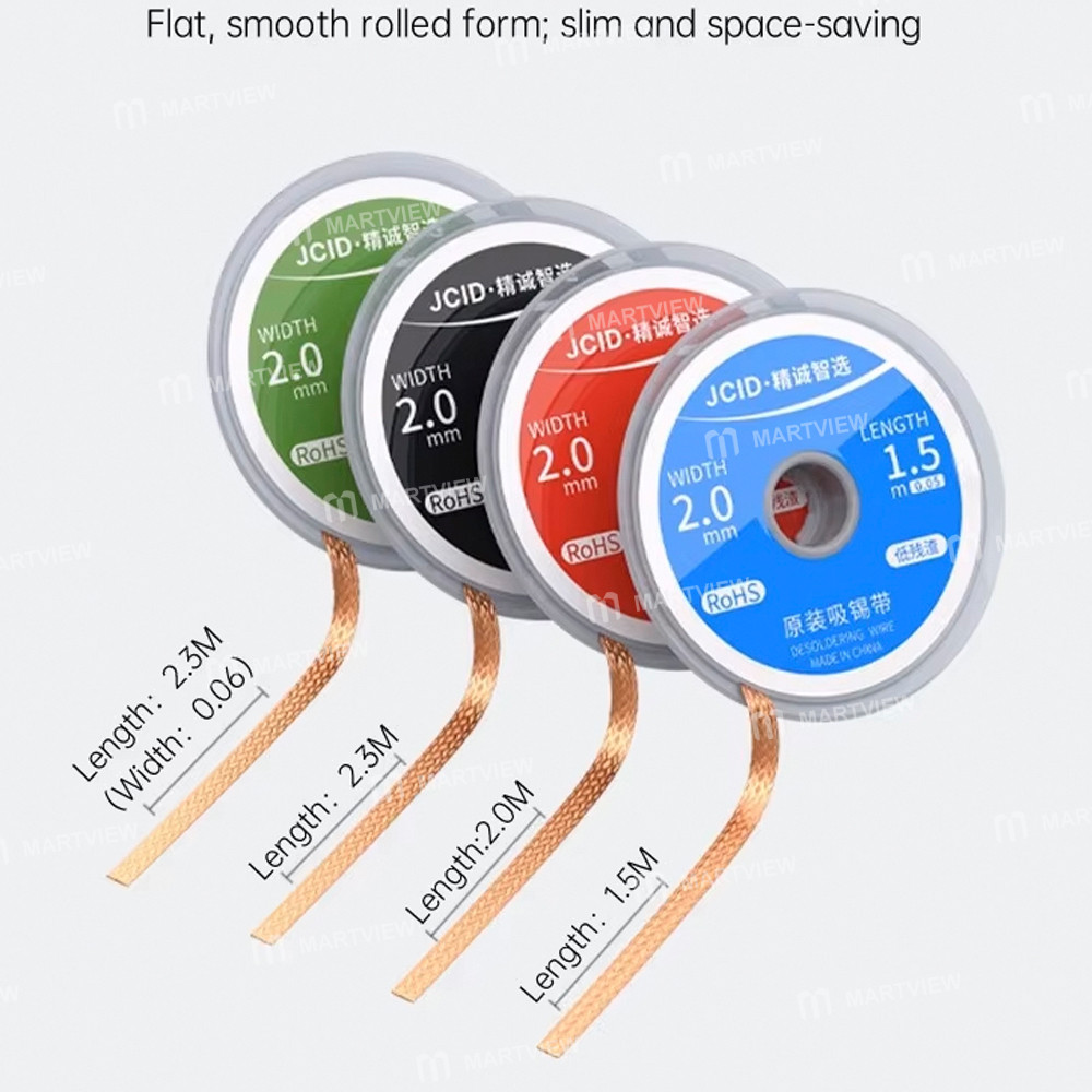 jcid multiple-sizes-low-residue-original-desoldering-wire--5pcs-15