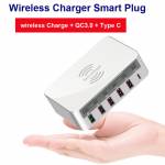iLEPO 5-Port Smart LCD Fast Wireless Charger 100W QC3.0 USB Charger PD Quick Charge