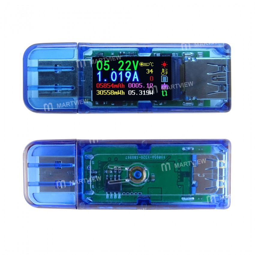 AT34 USB 3.0 Color LCD Voltmeter Ammeter Voltage Current Meter Tester Multimeter