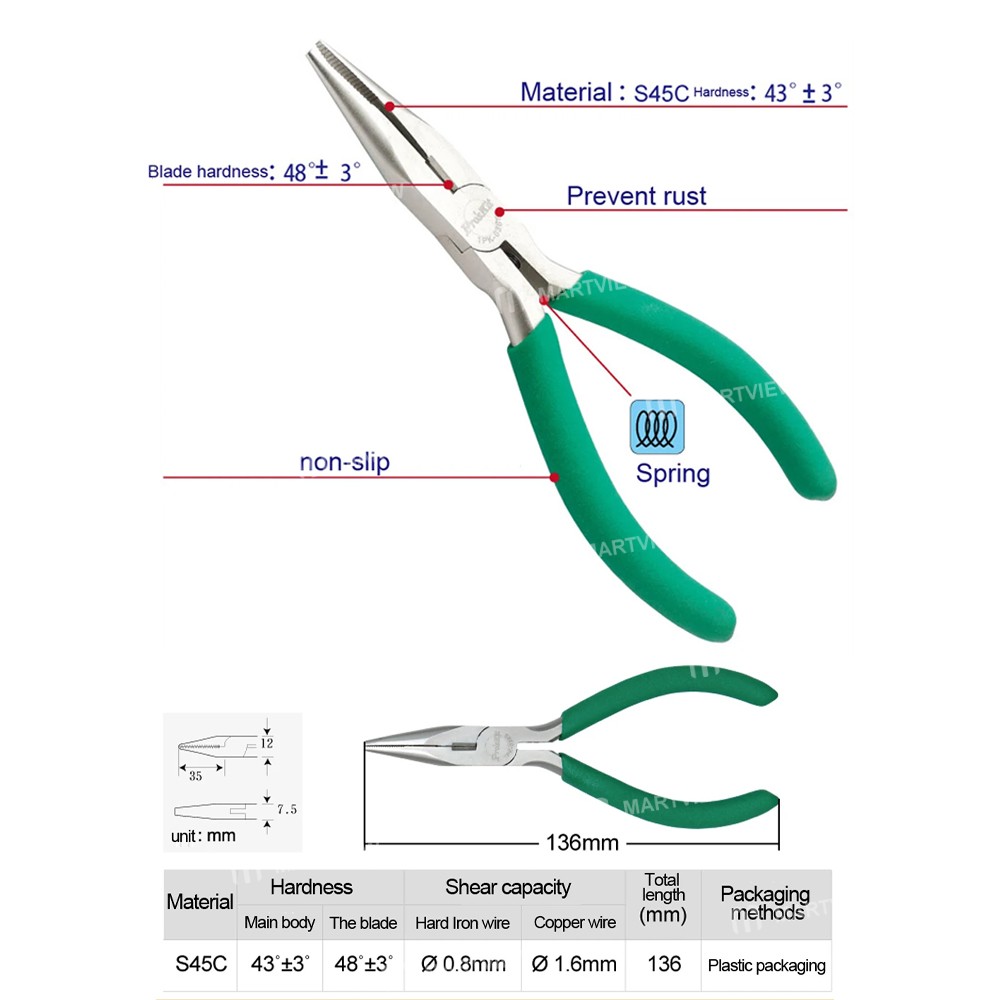 proskit 1pk-036s-anti-skid-titanium-steel-long-nose-pliers-with-teeth-6