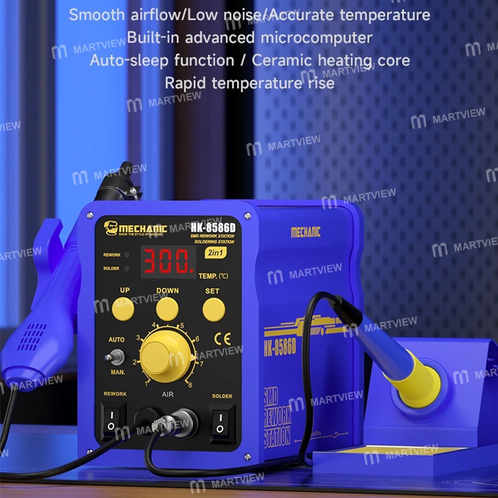 mechanic hk8586d-740w-digital-display-2-in-1-hot-air-gun-soldering-iron-rework-station-2