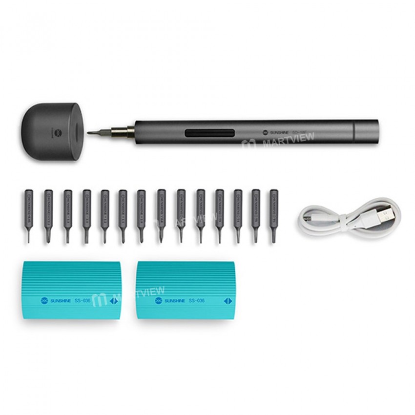 Sunshine SD-18E Precision Mini Electric Screw Driver Pocket Kit With LED Lighting for iPhone / iPad