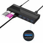 Orico H727RK-U3 7-Port Superspeed USB 3.0 HUB with 12V Power Adapter for Desktop Computer Laptop