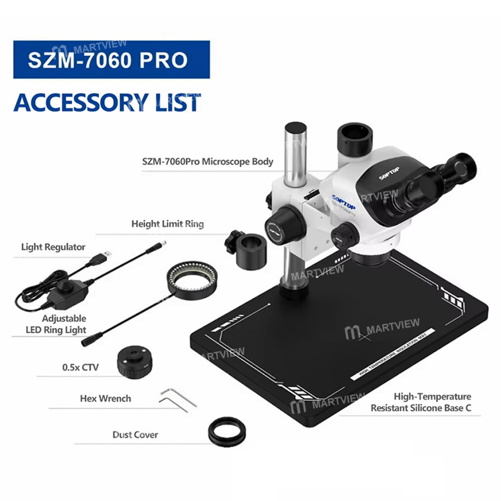 soptop szm-7060pro-7-60x-4k-hd-continuous-zoom-trinocular-stereo-microscope-with-big-base-8