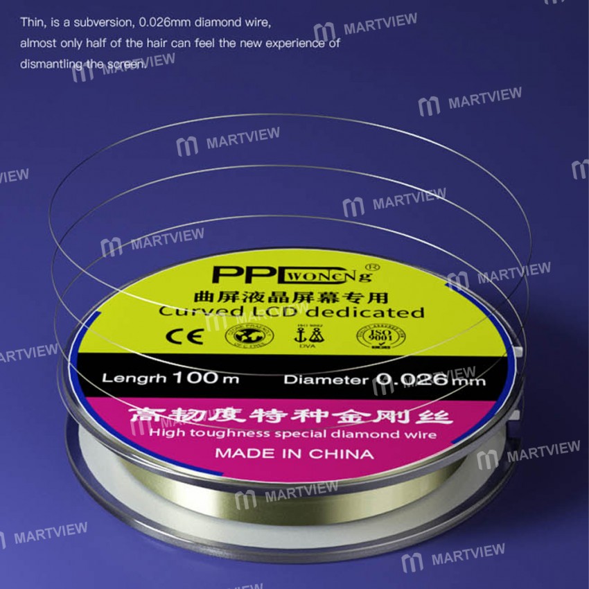 PPD High Toughness Nano Special Diamond Wire for Phone LCD / OLED Screen Cutting Separation