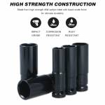 Electric Lengthened Hexagon Socket Set 1 / 2 Electrophoresis Black Manual Socket 10 Pieces
