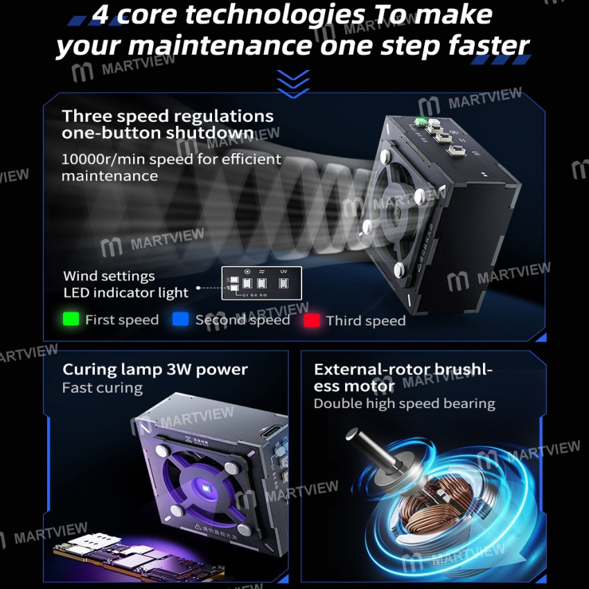 mega idea-2-in-1-three-speed-adjustment-uv-curing-cooling-fan-for-mobile-phone-repair-9