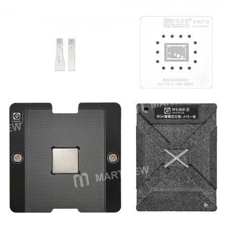 Amaoe 0.12mm A15 CPU Low Layer BGA Reballing Stencil Platform for iPhone 13 Series